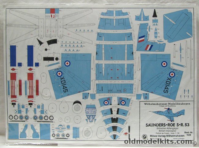 Wilhelmshaven 1/50 Saunders-Roe SR-53 (SR.53) - Cardstock Model - Bagged, 01639 plastic model kit